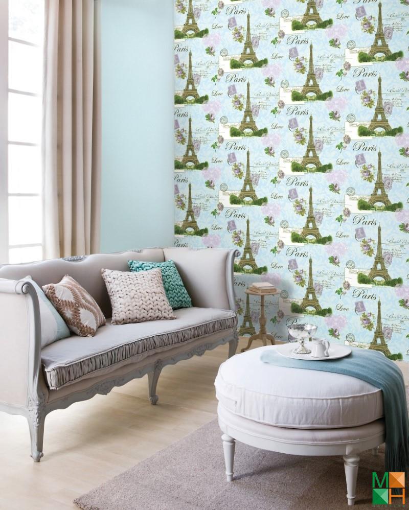 Giấy dán tường Hàn Quốc họa tiết tháp Eiffel tại Hàng Bột, Đống Đa, Hà Nội 83055-3, 83054-3